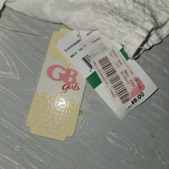 Girls GB girls sz L white dress New nwt - Picture 5 of 5